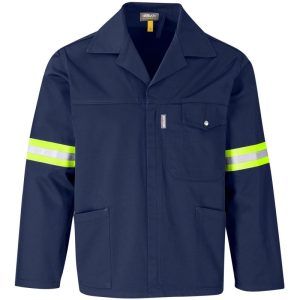 Site Premium Polycotton Jacket - Reflective Arms & Back - Yellow Tape
