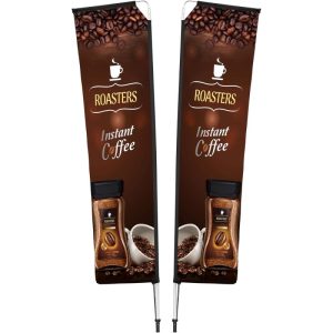 Legend 3M Sublimated Telescopic Double-Sided Flying Banner - 1 complete unit