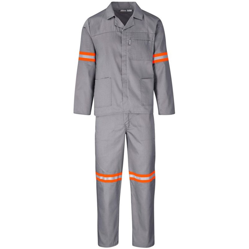 Trade Polycotton Conti - Suit Reflective Arms, Legs & Back - Orange Tape - Image 2