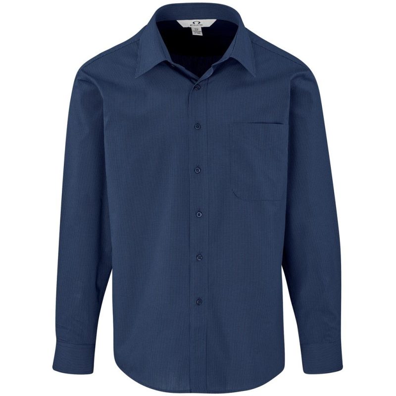 Mens Long Sleeve Micro Check Shirt - Image 2