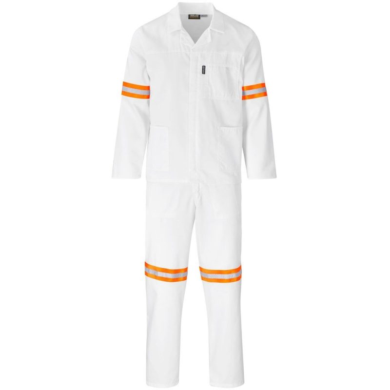 Trade Polycotton Conti - Suit Reflective Arms, Legs & Back - Orange Tape - Image 4