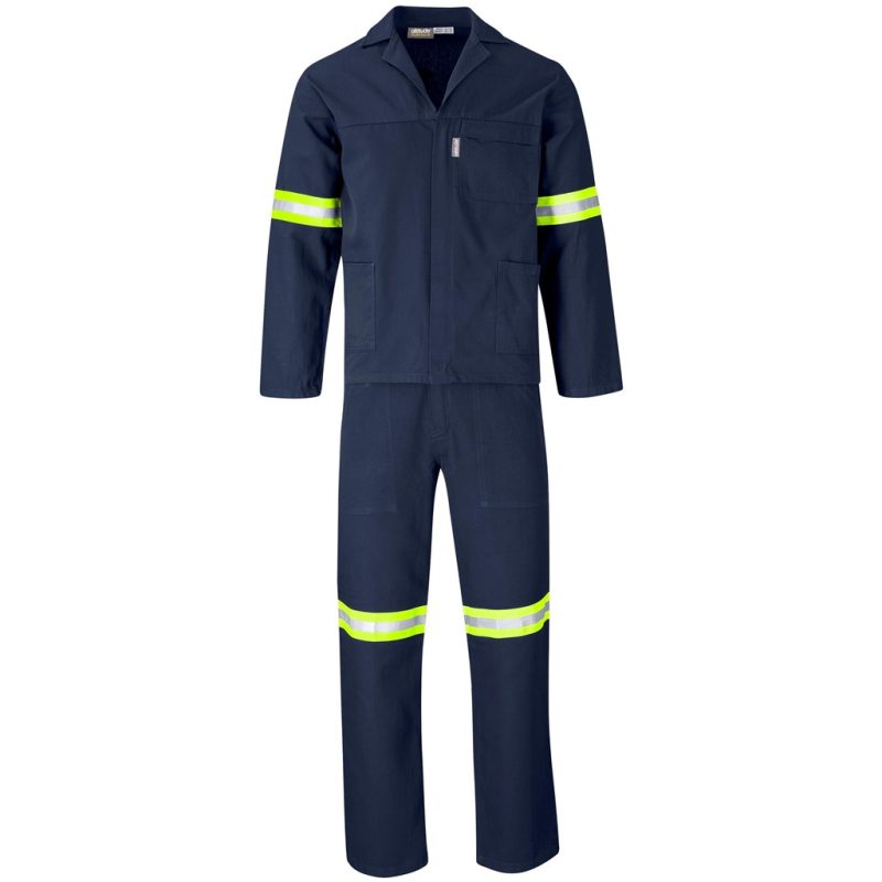 Technician 100% Cotton Conti Suit - Reflective Arms, Legs & Back - Yellow Tape - Image 2