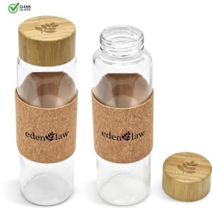 Kooshty Clear Bamboost Glass Water Bottle - 700ml
