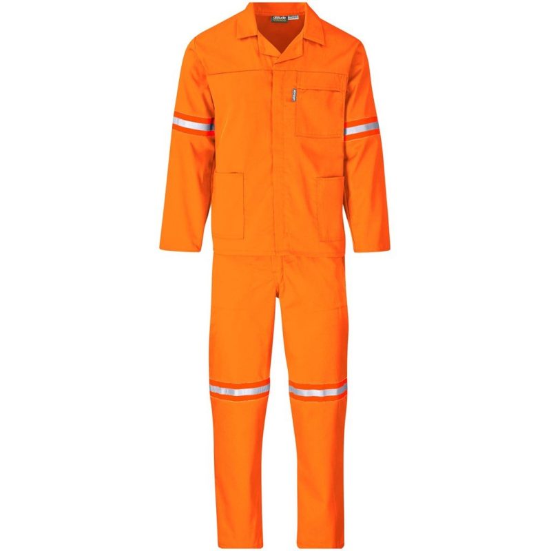 Trade Polycotton Conti - Suit Reflective Arms, Legs & Back - Orange Tape - Image 6