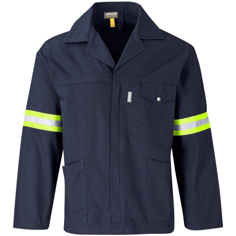 Artisan Premium 100% Cotton Jacket - Reflective Arms & Back - Yellow Tape - Image 2