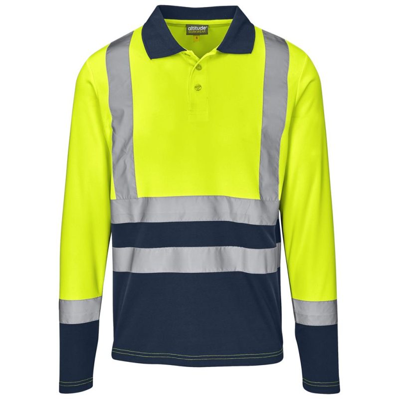 Long Sleeve Surveyor Two-Tone Hi-Viz Golf Shirt - Image 2