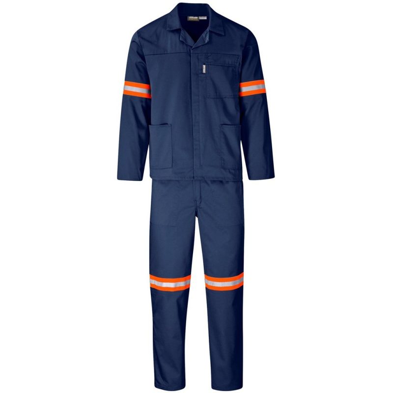 Trade Polycotton Conti - Suit Reflective Arms, Legs & Back - Orange Tape - Image 9