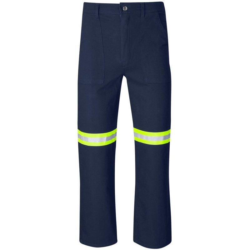 Artisan Premium 100% Cotton Pants - Reflective Legs - Yellow Tape - Image 2